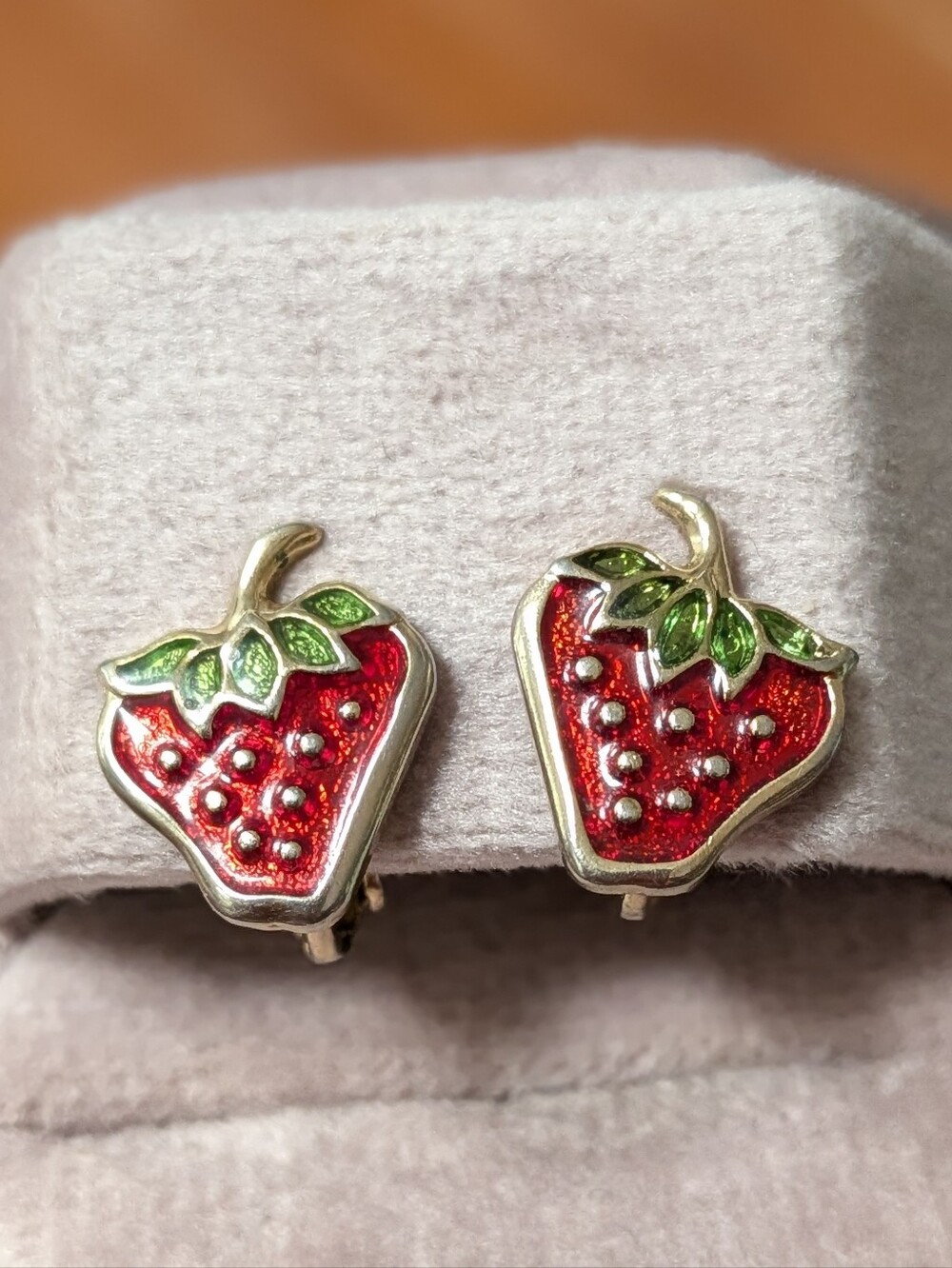 Vintage Avon Strawberry Clip-On Earrings
